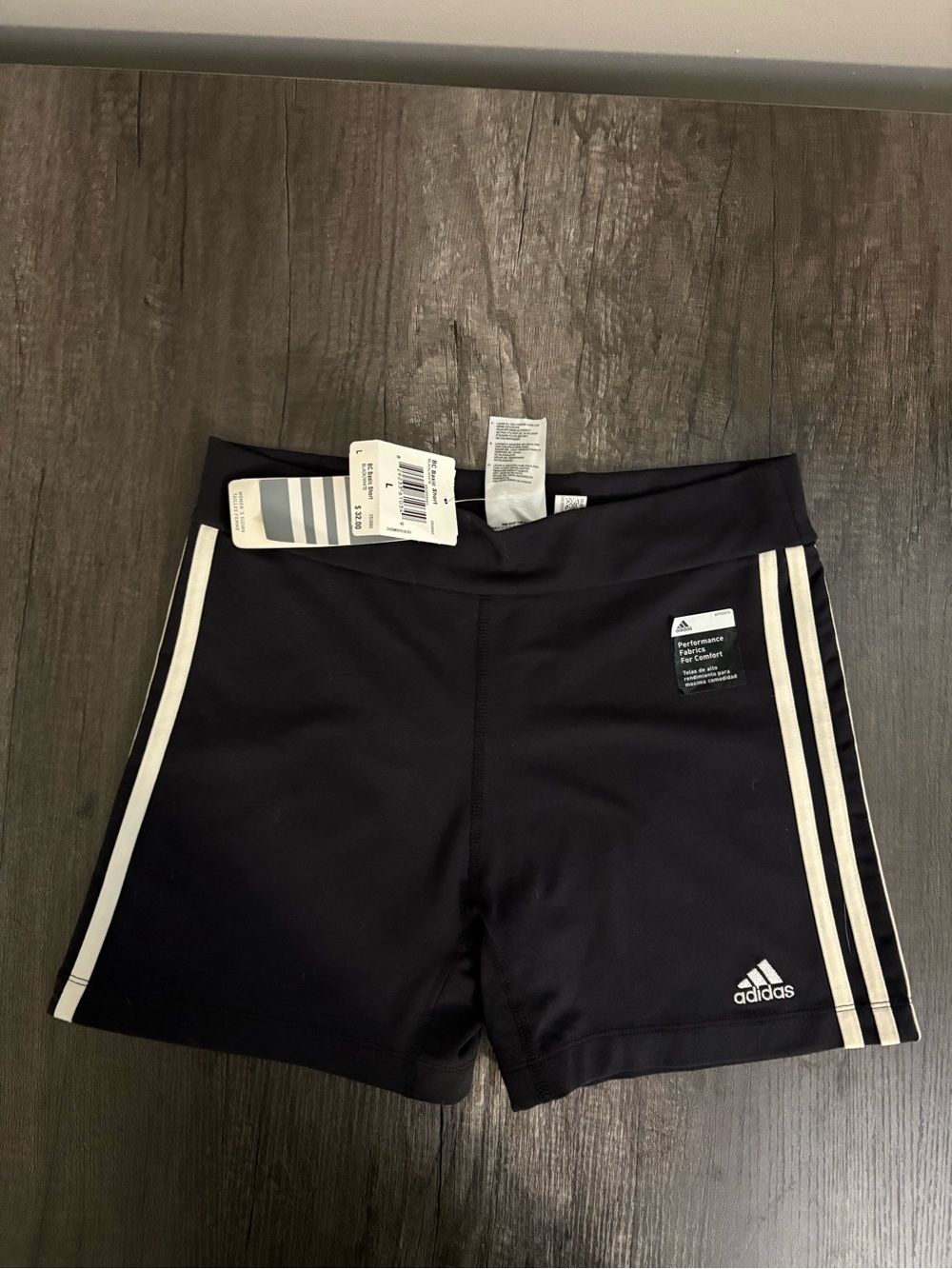 NWT-Ladies Adidas Black & White Bike Shorts